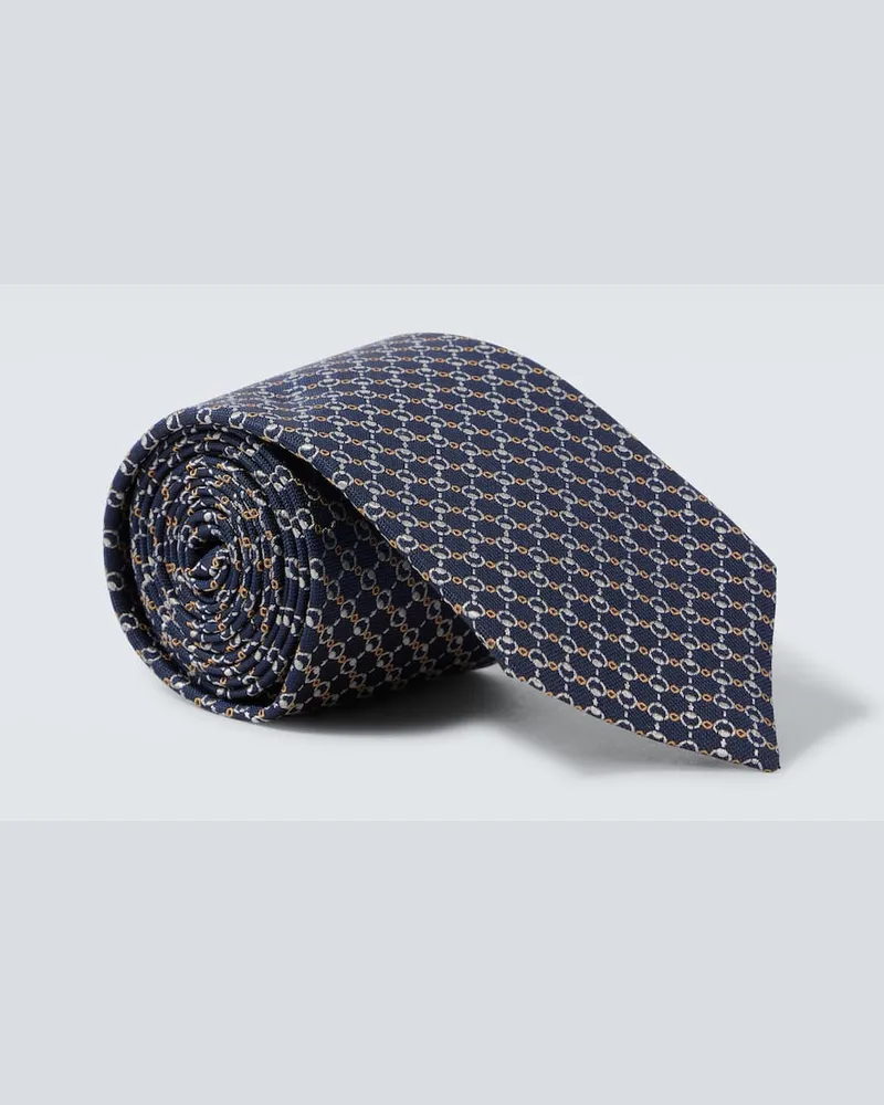 Gucci Krawatte aus Seiden-Jacquard Blau