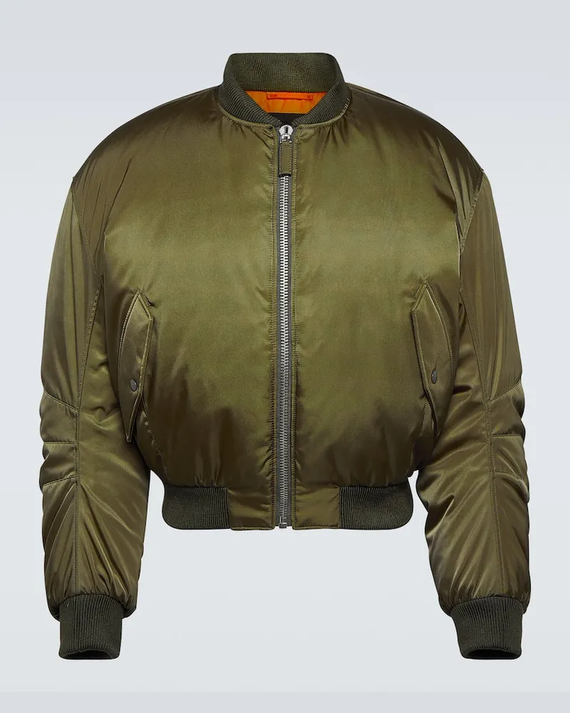 Prada Cropped-Daunenjacke aus Re-Nylon Grün
