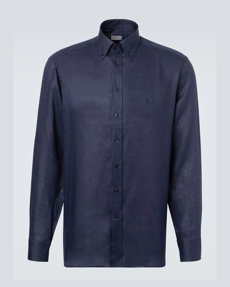 Etro Hemd aus Leinen Blau
