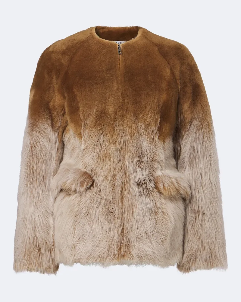Loewe Jacke aus Kalbshaar Braun