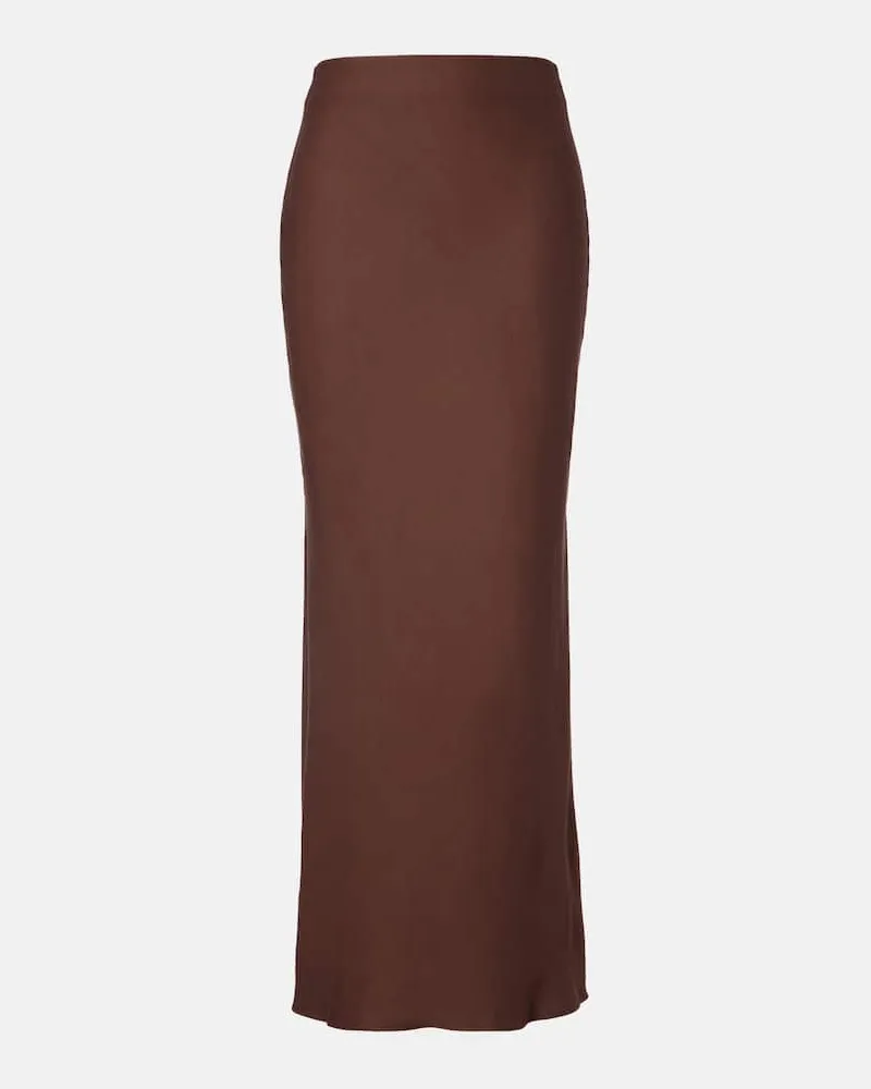 Brunello Cucinelli Maxirock aus Twill Braun