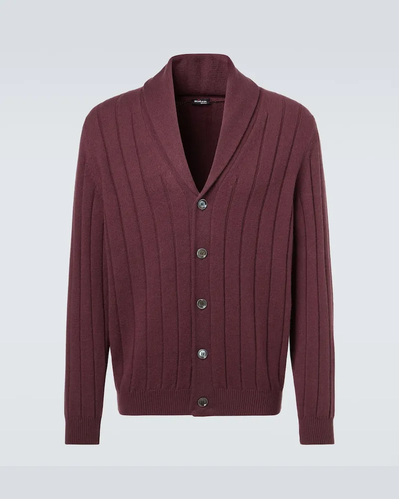 Kiton Cardigan aus Kaschmir Burgund