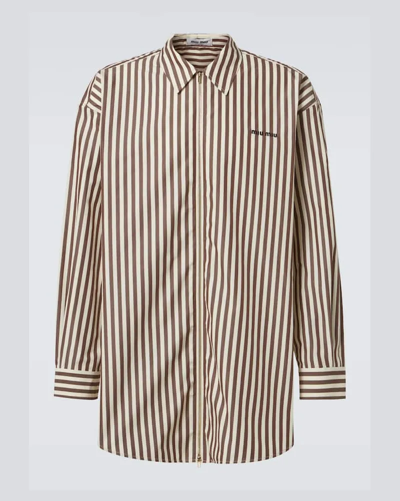 Miu Miu Oversize-Hemd aus Baumwolle Braun