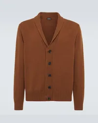 Ermenegildo Zegna Cardigan aus Kaschmir und Mohair Braun