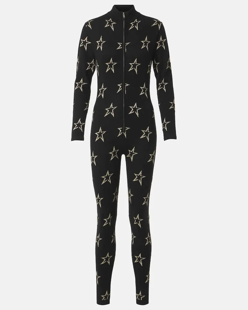 Perfect Moment Ski-Overall Floro aus einem Wollgemisch Schwarz