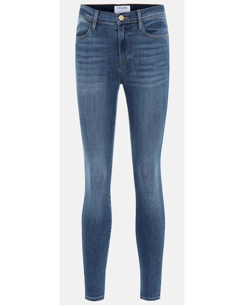 Frame Denim High-Rise Skinny Jeans Le High Blau