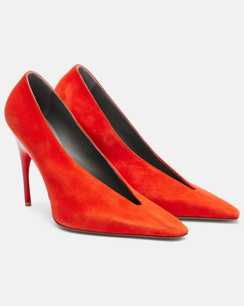 Balenciaga Pumps Duchesse aus Veloursleder Rot