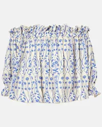 AGUA BENDITA Off-Shoulder-Bluse Urucu Weiss