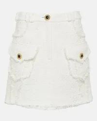 Balmain Minirock aus Tweed Weiss