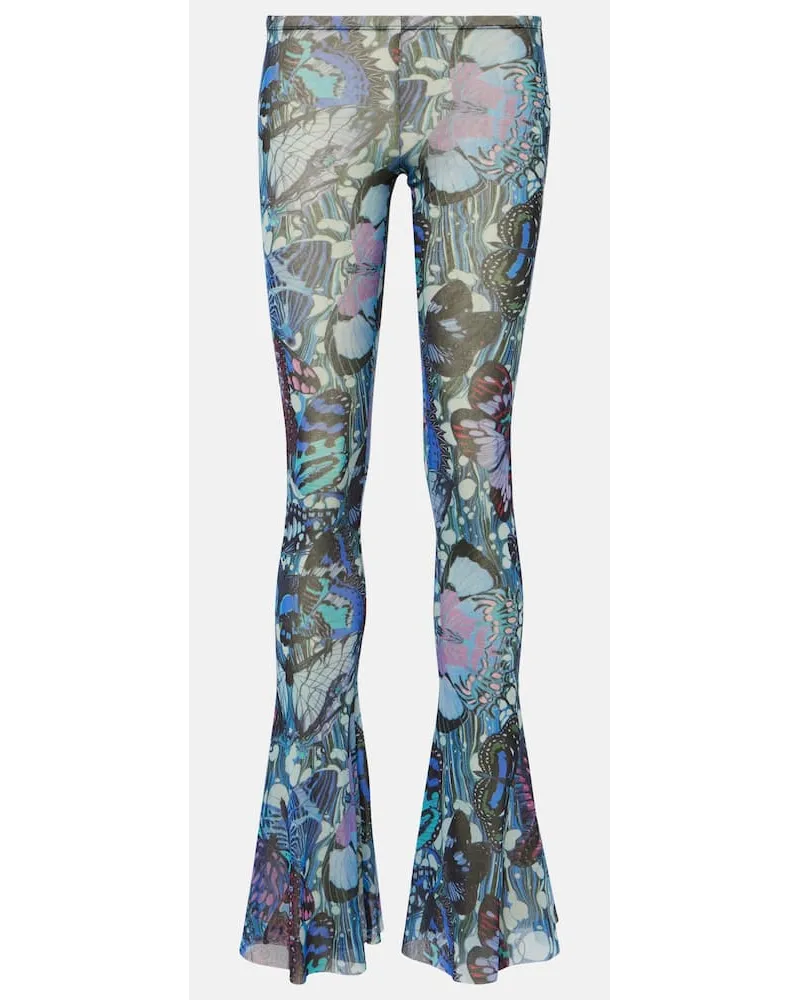 Jean Paul Gaultier Schlaghose Papillon aus Jersey Blau