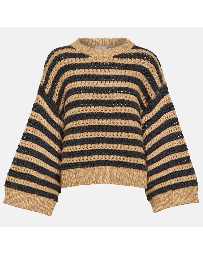 Brunello Cucinelli Pullover aus einem Wollgemisch Braun