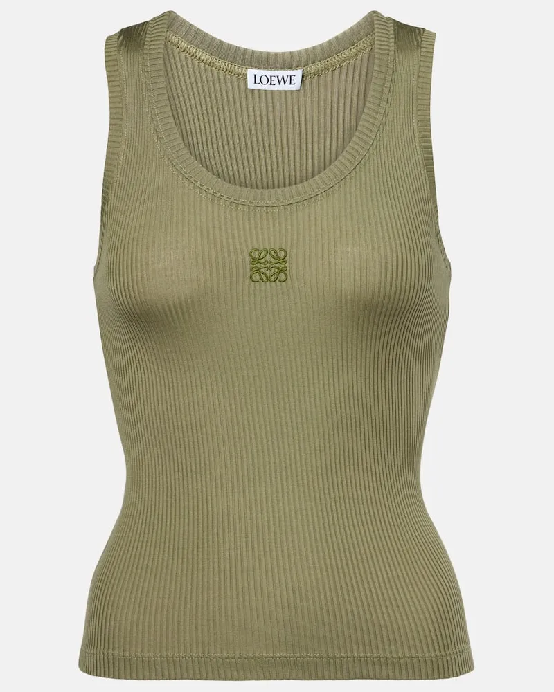 Loewe Top Anagram aus Seide Grün