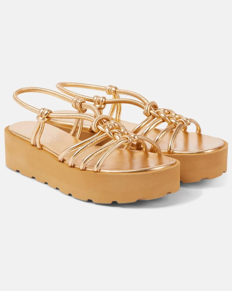Gianvito Rossi Sandalen aus Metallic-Leder Gold