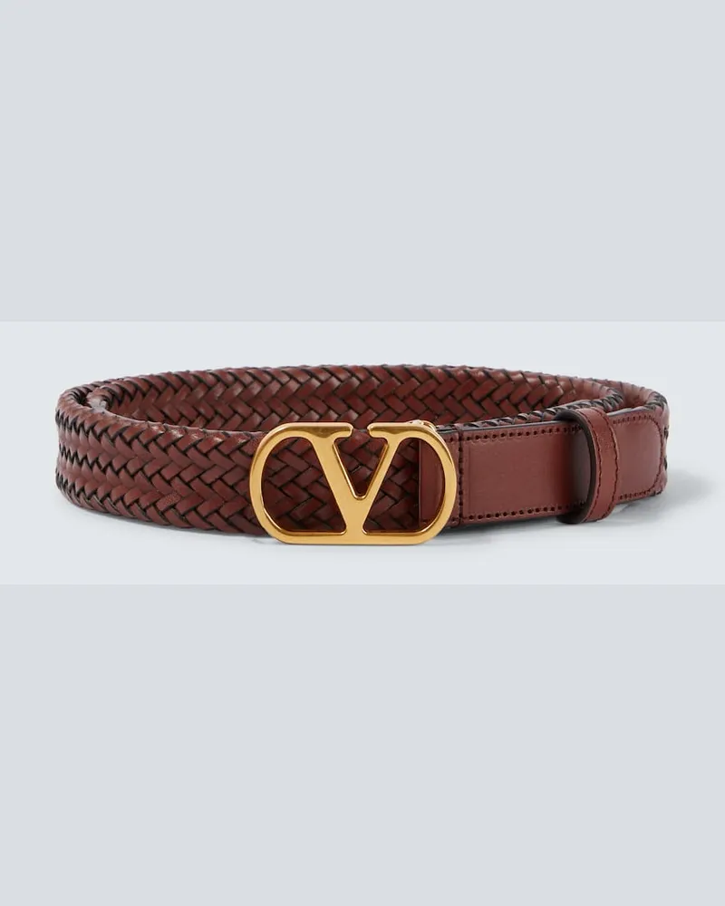 Valentino Garavani Gürtel VLogo aus Leder Braun