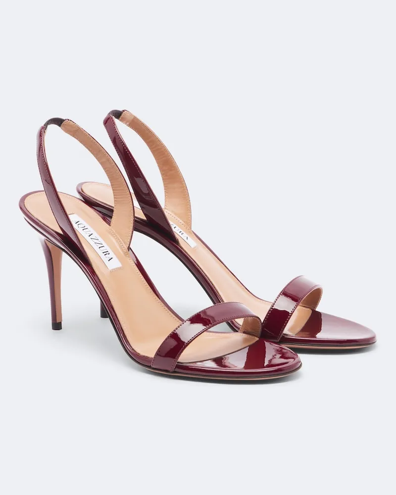 Aquazzura Slingback-Sandalen So Nude aus Lackleder Burgunderrot