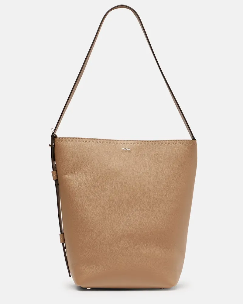Max Mara Schultertasche Archetipo Medium aus Leder Beige