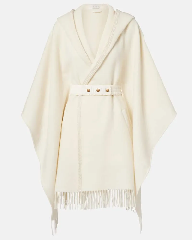 Moncler Cape aus Schurwolle Weiß