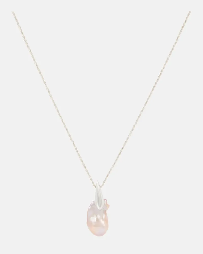 Bottega Veneta Halskette aus Sterlingsilber mit Süßwasserperle Silber