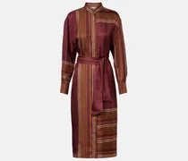 Bedruckte Wickelkleid Pietre aus Seide