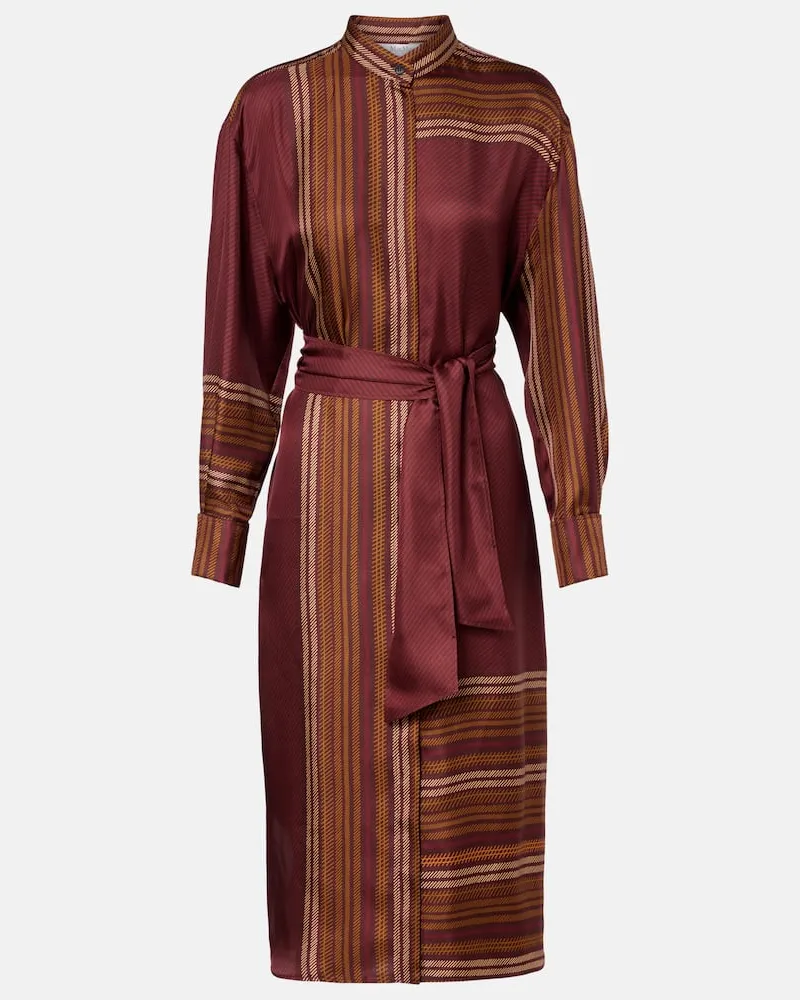 Max Mara Bedruckte Wickelkleid Pietre aus Seide Multicolor