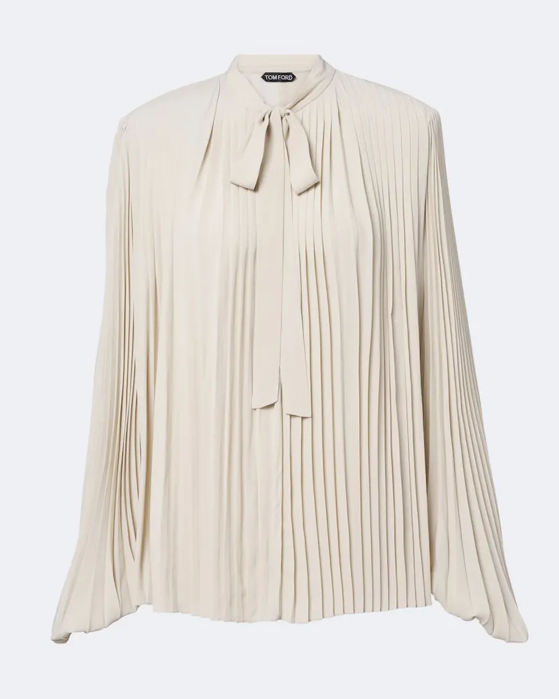 Tom Ford Schluppenbluse aus Crêpe de Chine Beige