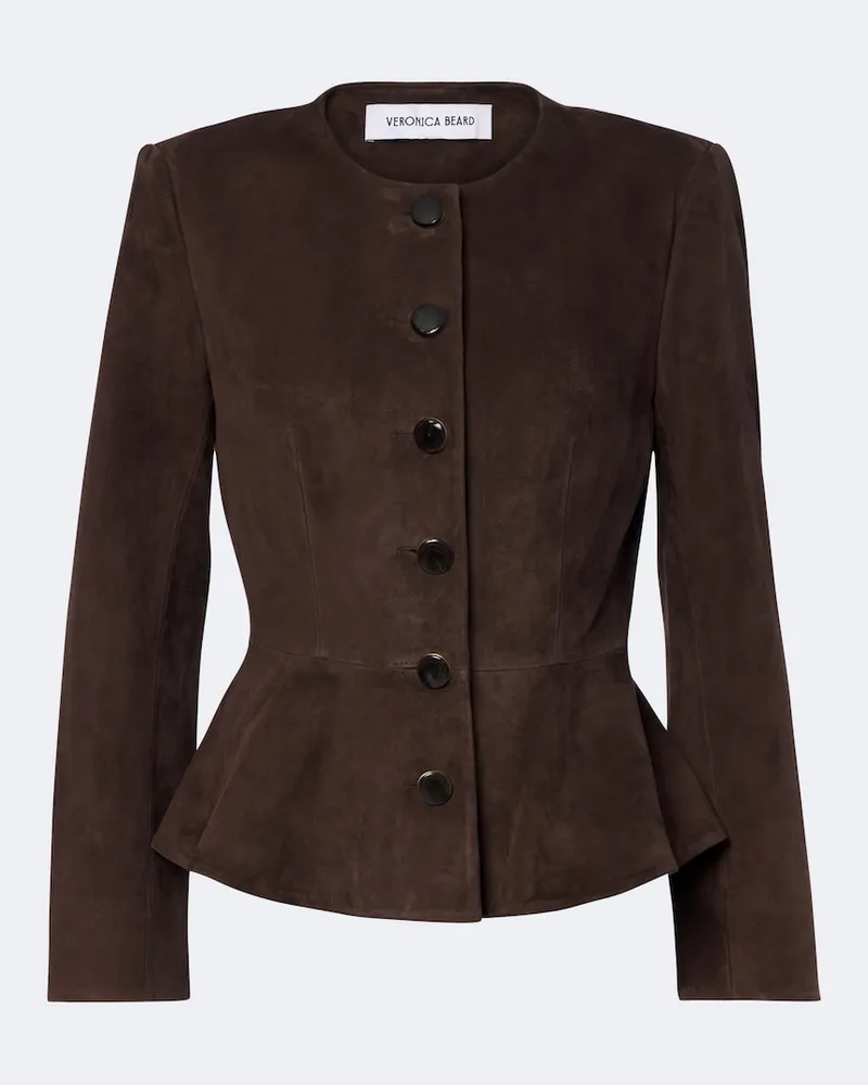Veronica Beard Jacke Quinn aus Veloursleder Braun