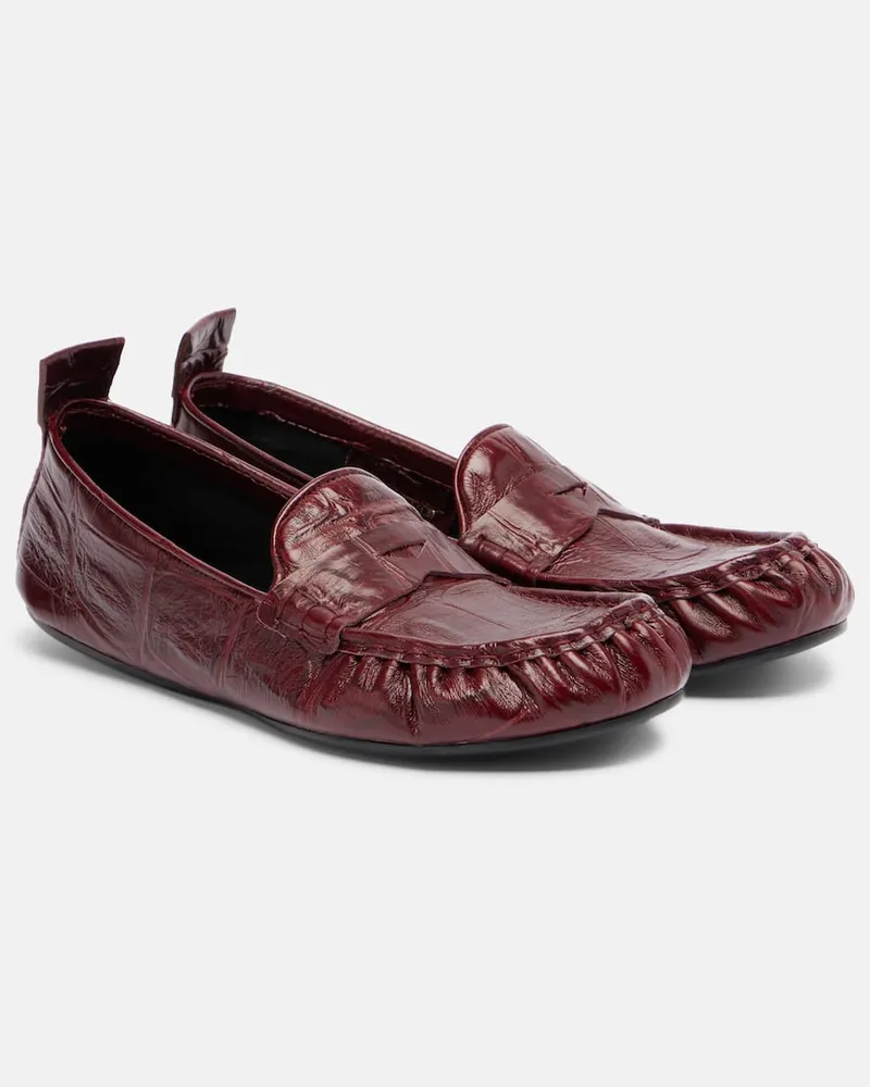 Acne Studios Loafers Bojan aus Leder Burgund
