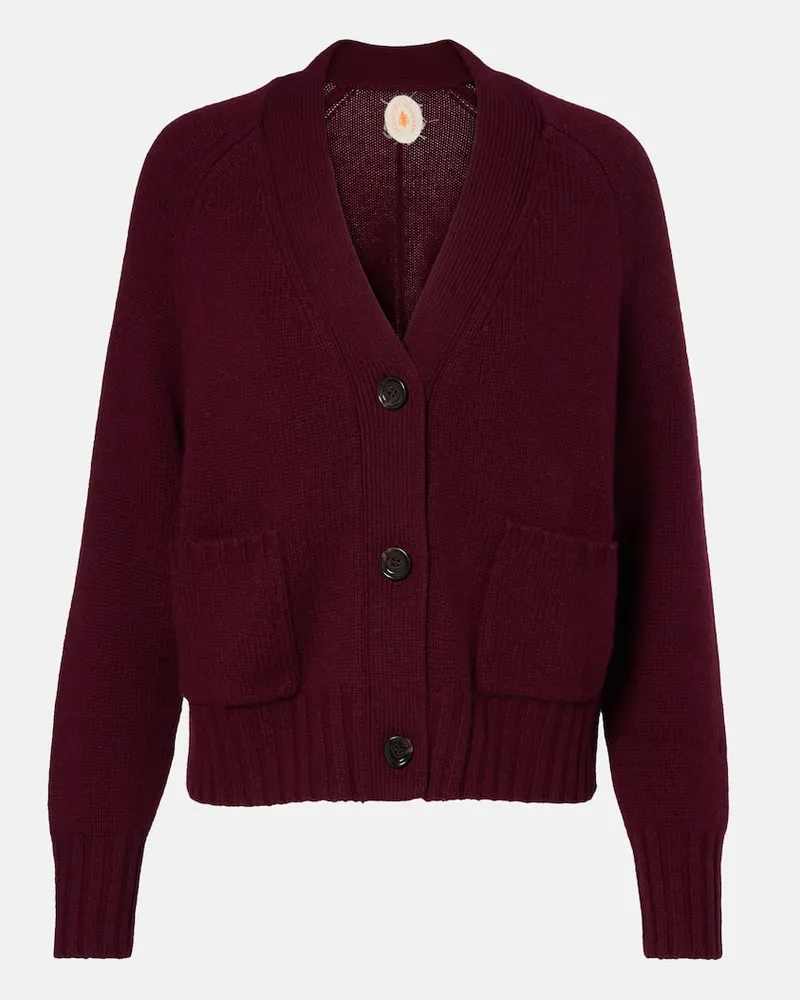 Jardin des Orangers Cardigan aus Wolle und Kaschmir Burgunderrot