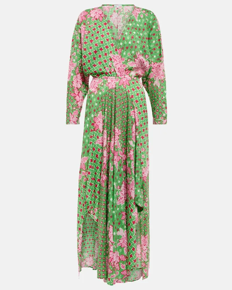 Poupette St Barth Bedrucktes Maxikleid Ilona Grün