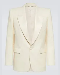 Saint Laurent Blazer aus Seide Weiss