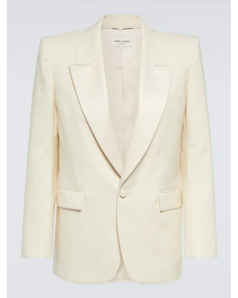 Saint Laurent Blazer aus Seide Weiss