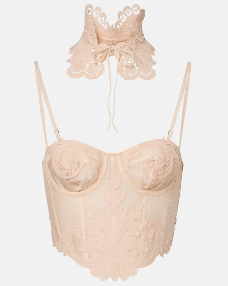 Zimmermann Set Rebellion Filigree aus Bustier und Choker Beige