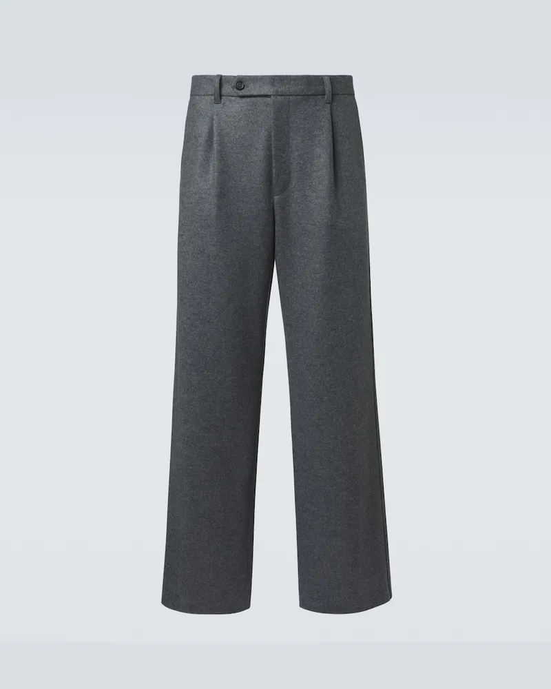 Jil Sander Weite Hose aus Wolle Grau