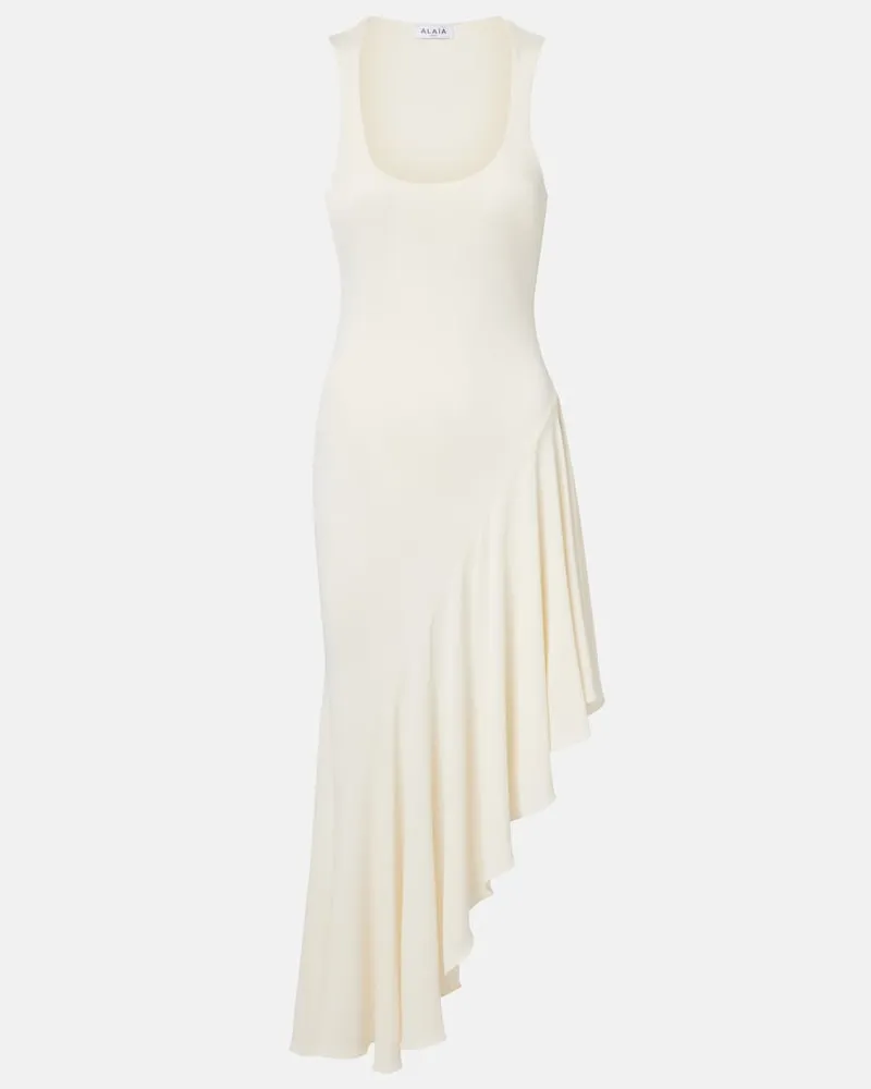 Alaïa Alaïa Midikleid aus Jersey Weiß