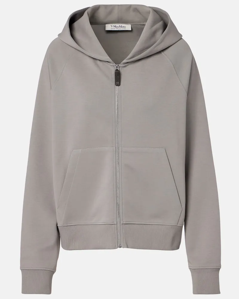 Max Mara Hoodie aus Baumwoll-Jersey Grau