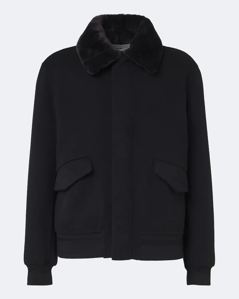 Gabriela Hearst Bomberjacke James aus Kaschmir mit Shearling Schwarz