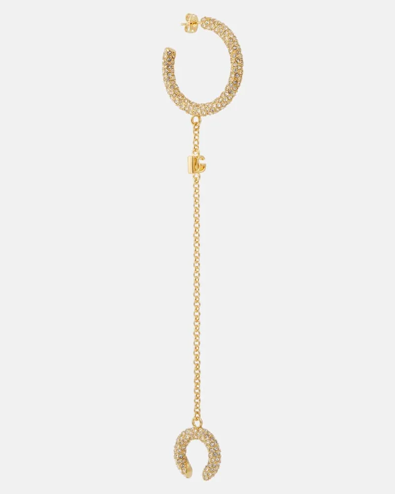 Dolce & Gabbana Einzelner Ohrring mit Kristallen Gold