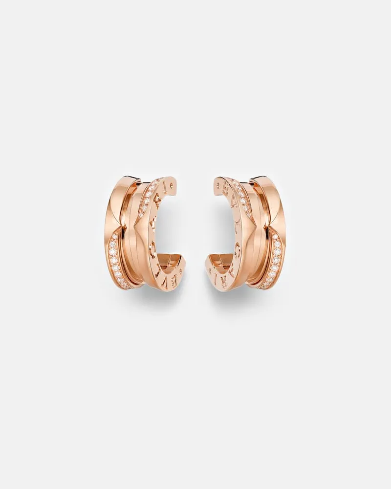 Bulgari Ohrringe B.zero1 aus 18kt Roségold mit Diamanten Gold
