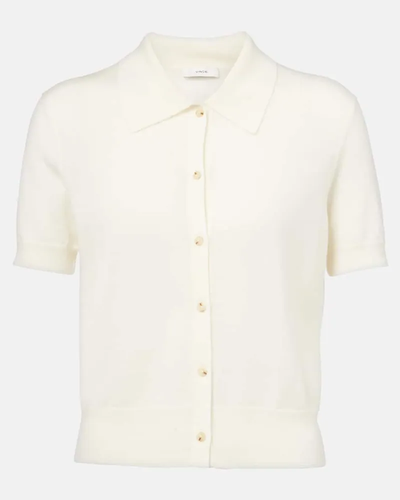 Vince Bluse aus einem Wollgemisch Weiß
