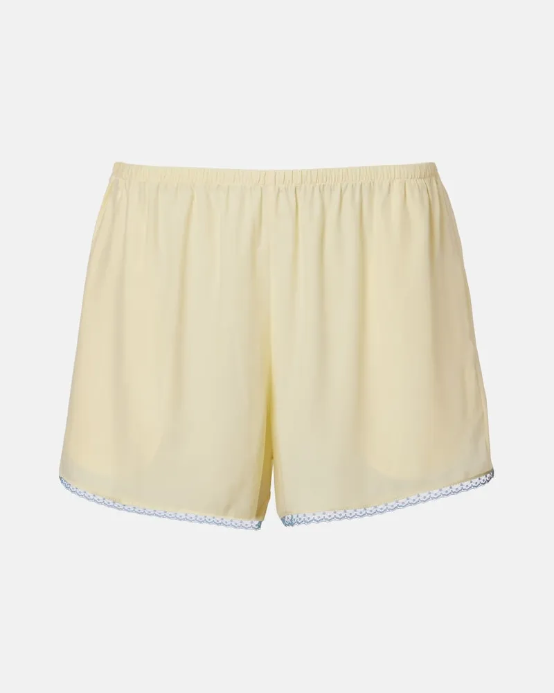 SIR Shorts aus Seide mit Spitze Gelb