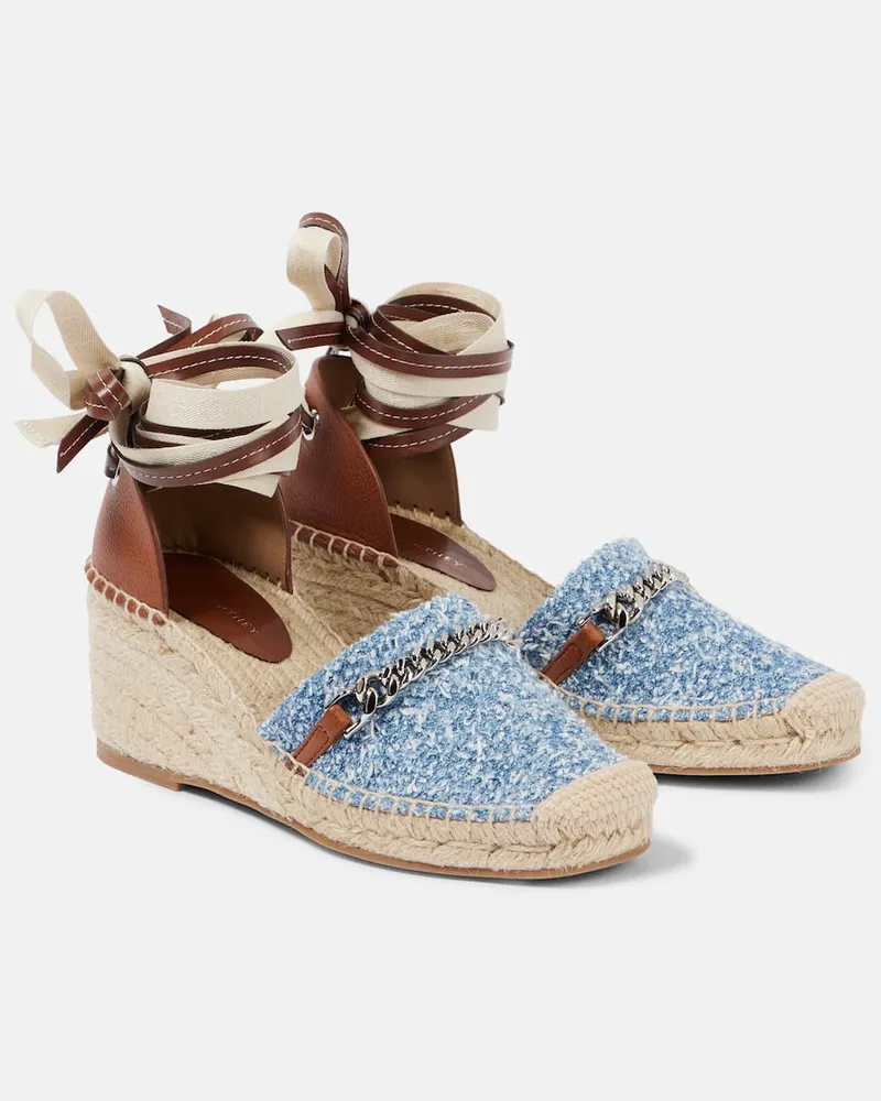 Stella McCartney Espadrille-Wedges Gaia aus Bouclé Blau