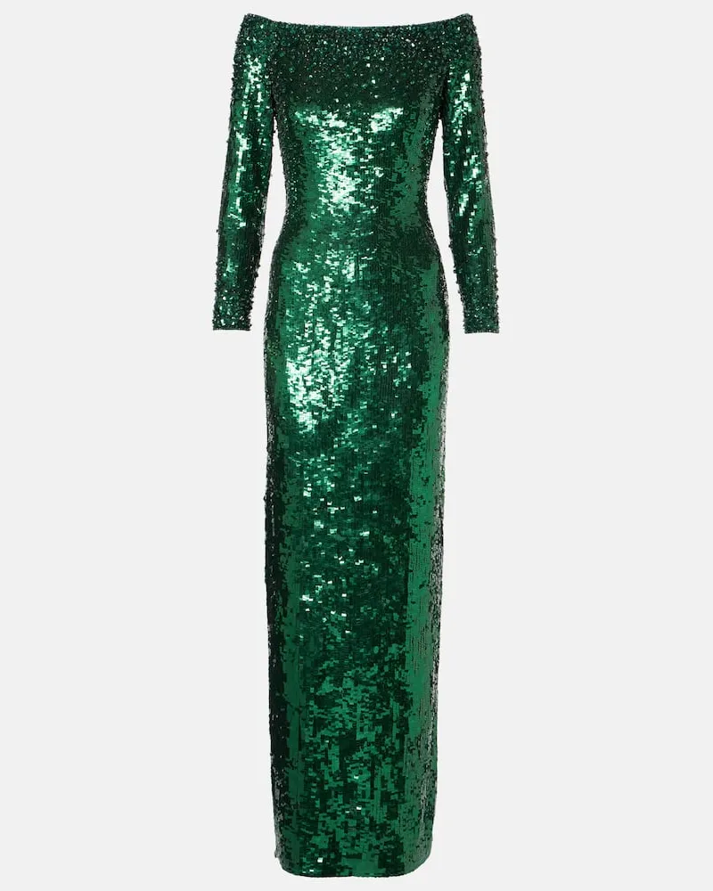 Jenny Packham Robe Ballroom Blitz mit Pailletten Grün