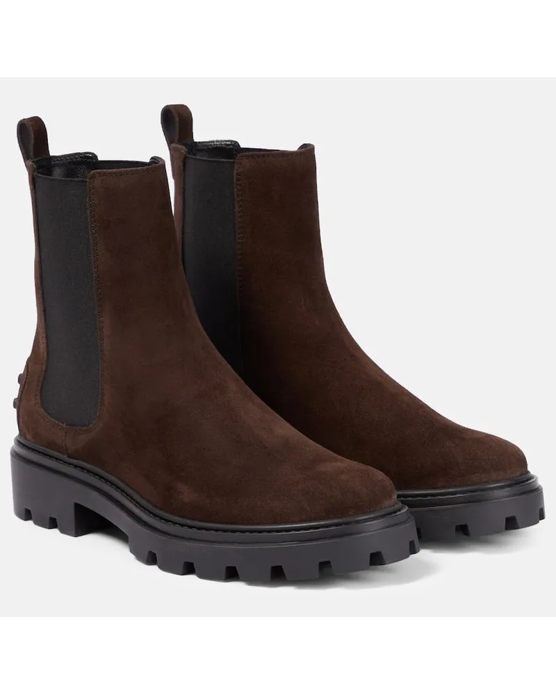 TOD'S Chelsea Boots aus Veloursleder Braun