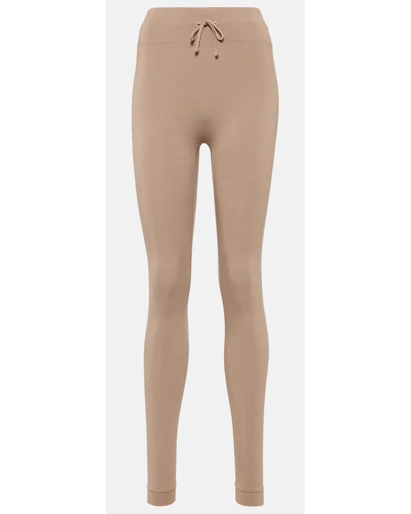 Loro Piana High-Rise Leggings aus Jersey Braun