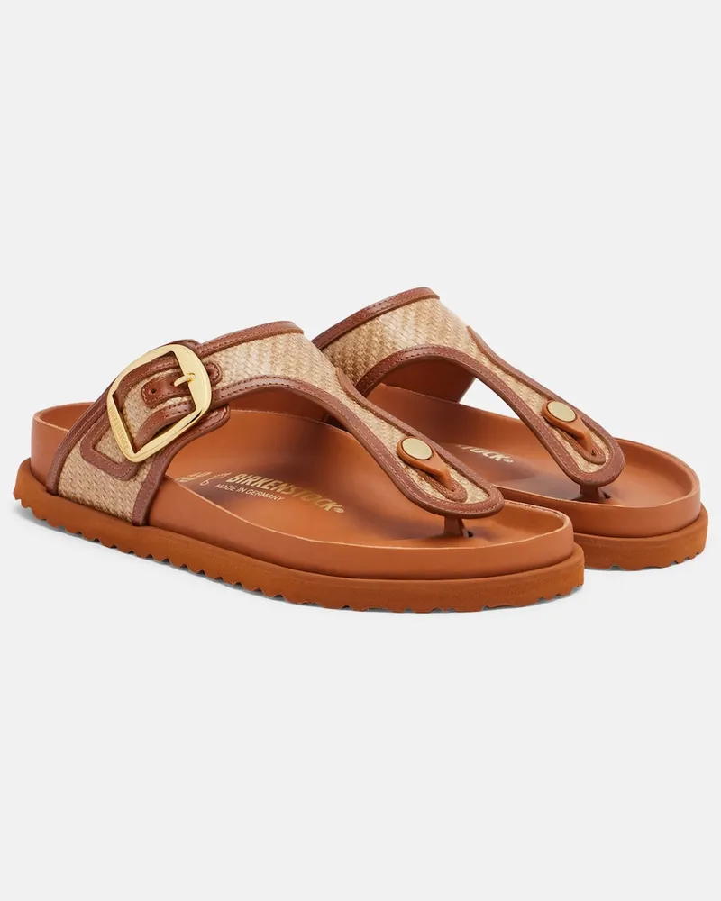 Birkenstock Sandalen Gizeh mit Leder Braun