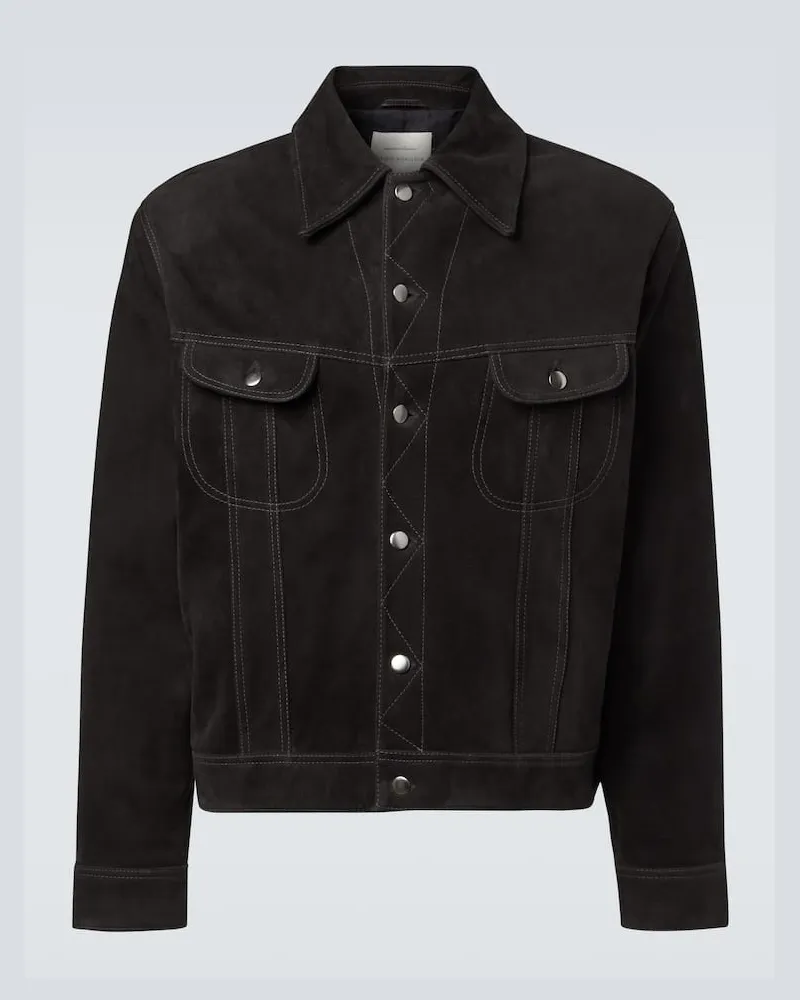 Studio Nicholson X Aaron Levine Jacke Boston aus Veloursleder Schwarz