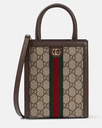 Gucci Tote Super Mini Ophidia GG aus Canvas Braun