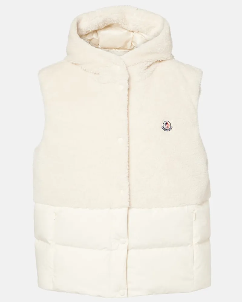 Moncler Daunenweste Floy mit Teddyfleece Nude