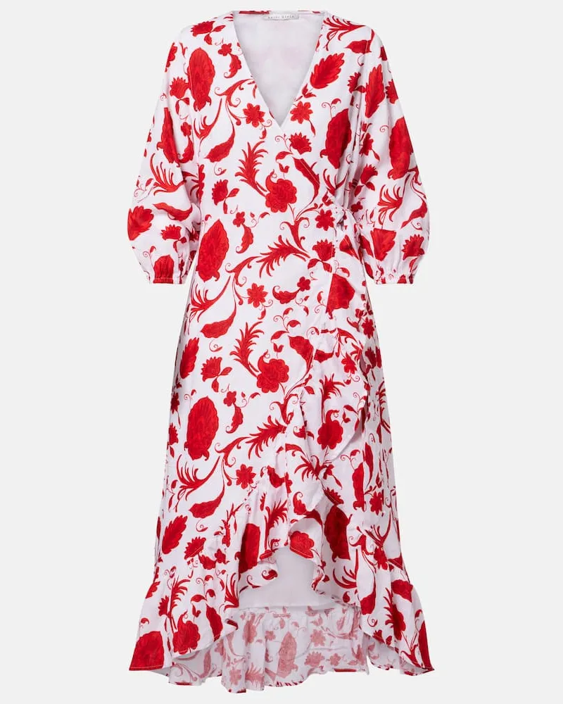 Heidi Klein Wickelkleid Evia aus Leinen Weiß