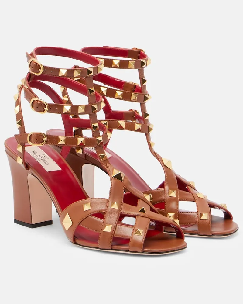 Valentino Garavani Sandalen Studdy 80 aus Leder Braun